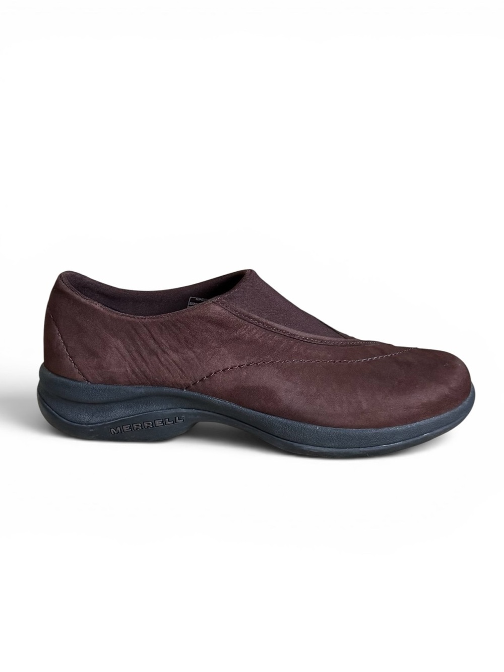 Merrell Topo Curve Brown Leather Slip On Comfort Shoes Women’s 8
